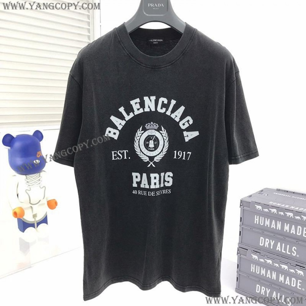 バレンシアガ 偽物 カレッジ 1917 コットン Tシャツ 半袖 bav45954