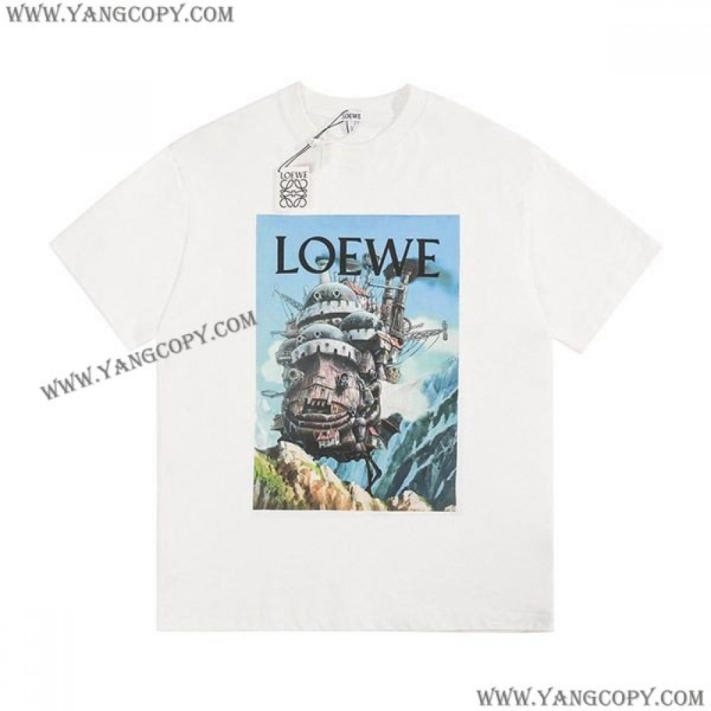 ロエベ 偽物  アナグラム プリント Tシャツ loa38175