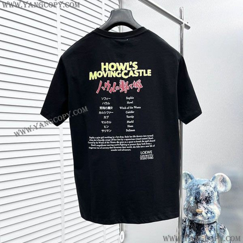 ロエベ 偽物  ×ジブリ ハウルの動く城 Tシャツ コットン lod13369