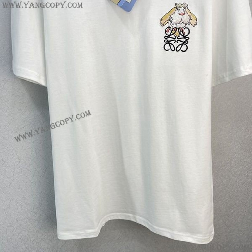 ロエベ コピー  ヒン アナグラム Tシャツ クルーネック 2色 loz53590