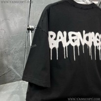 バレンシアガ 偽物 ロゴ入りコットンTシャツ bar71153