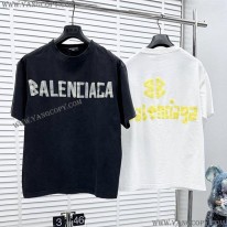 バレンシアガ 偽物 Tape Type Tシャツ ロゴ 半袖 コットン 2色 bap73141