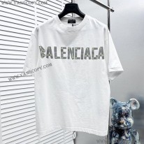 バレンシアガ 偽物 Tape Type Tシャツ ロゴ 半袖 コットン 2色 bap73141