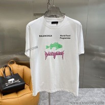 バレンシアガ コピー プリント ロゴ Tシャツ baq79441