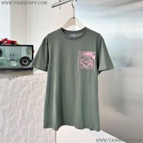 ロエベ スーパーコピー  アナグラム ロゴ コットン 半袖Tシャツ lon28914