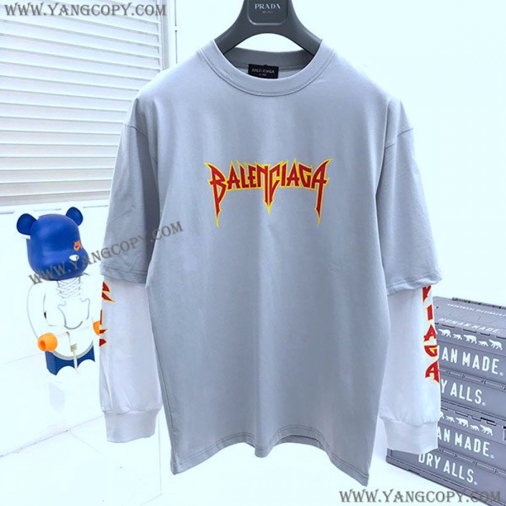 バレンシアガ コピー METAL DOUBLE SLEEVE Tシャツ 698089TMV889012