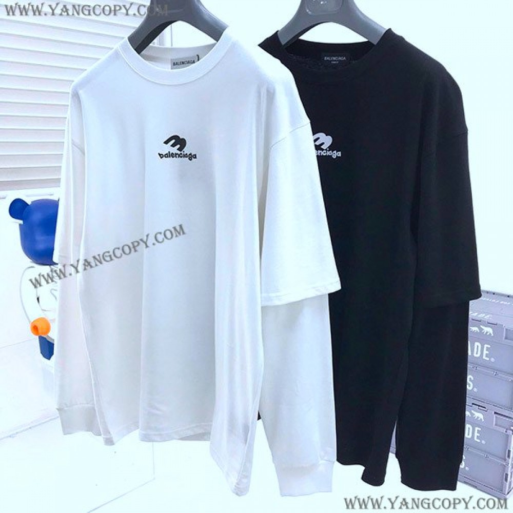 バレンシアガ コピー SPORTY B DOUBLE SLEEVES Tシャツ 2色 baf47498