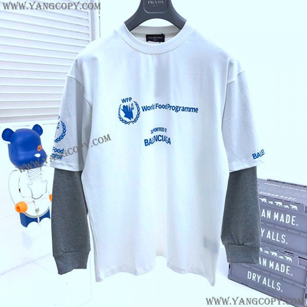 バレンシアガ スーパーコピー WFP DOUBLE SLEEVES Tシャツ 698089TMVL29086