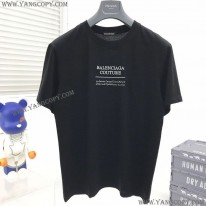 バレンシアガ 偽物 ロゴ入りコットン Tシャツ bas29296