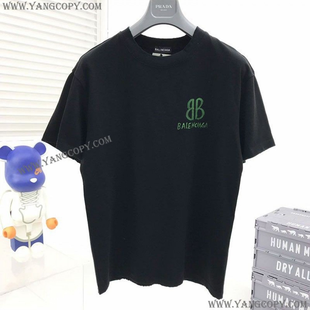 バレンシアガ コピー BB Pixel ミディアムフィット Tシャツ baq65636