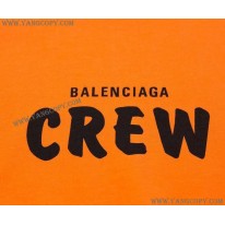 バレンシアガ 偽物 CREWロゴ Tシャツ オレンジ baj54841