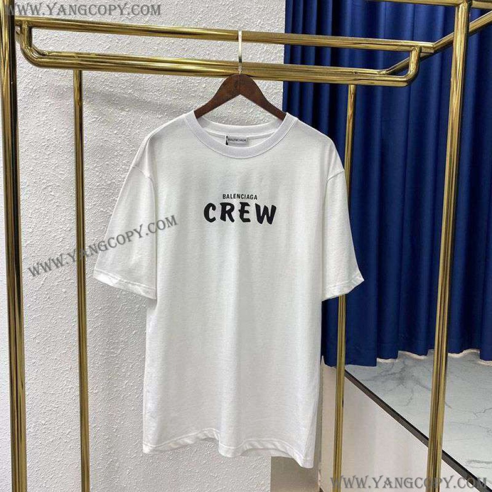 バレンシアガ コピー CREWロゴ Tシャツ ホワイト baa41967