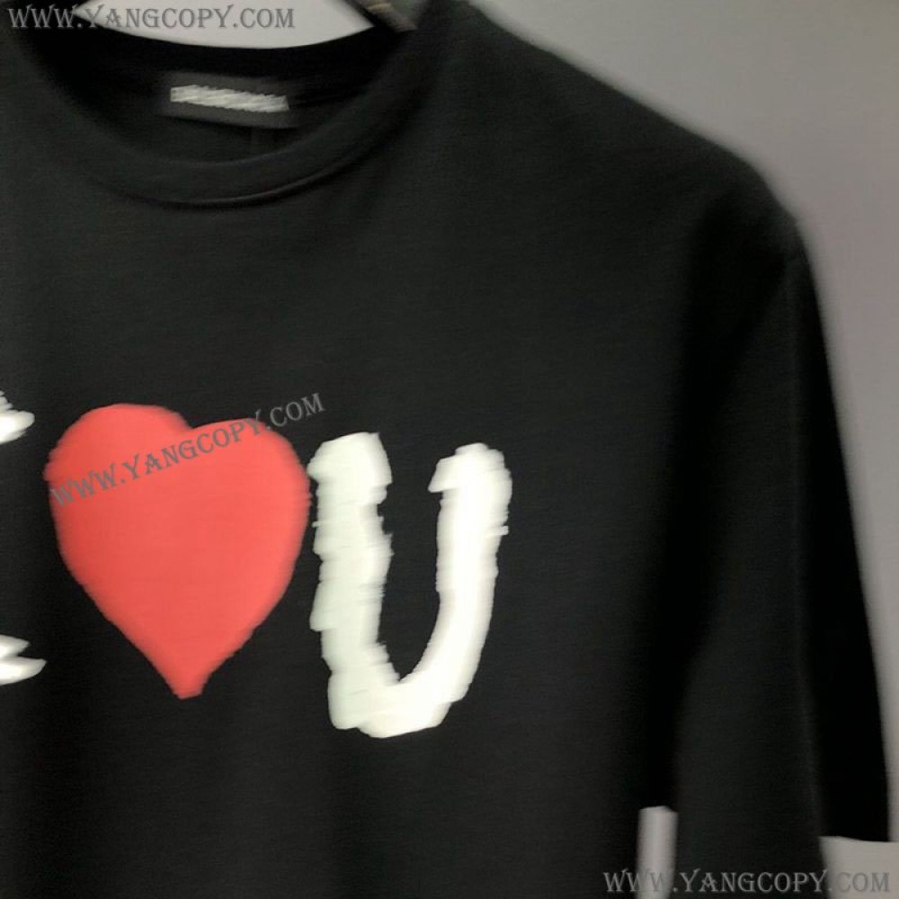 バレンシアガ スーパーコピー I LOVE U Tシャツ ブラック baf87726