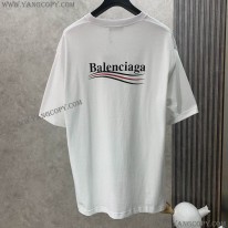 バレンシアガ 偽物 POLITICAL CAMPAIGN REGULAR FIT Tシャツ ホワイト bai93248