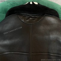 バレンシアガ コピー Cocoon Aviator ジャケット シャイニー ラムスキン＆ボンドウール ブラック 646456TKS311069