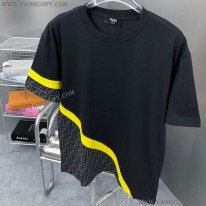 フェンディ 偽物 ブラックジャージー Tシャツ fed37488