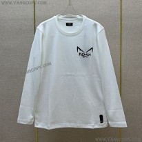 フェンディ 偽物 アジュール刺繍FF 長袖クルーネックＴシャツ 2色 fer21952