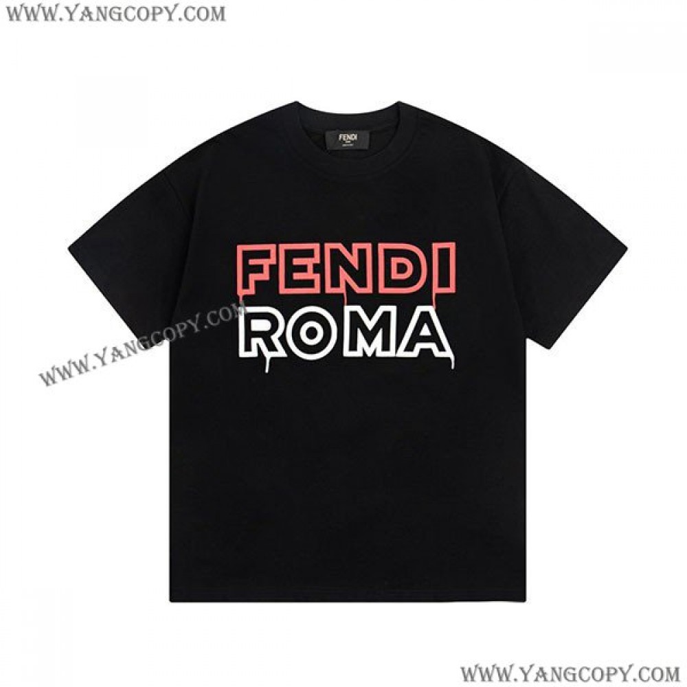 フェンディ コピー roma ロゴ Tシャツ feq21940