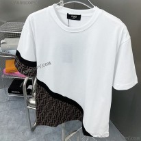 フェンディ コピー ホワイトジャージー Tシャツ fey08198