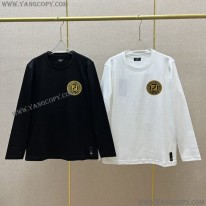 フェンディ 偽物 アジュール刺繍FF 長袖クルーネック Tシャツ 2色 fee86210