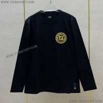 フェンディ 偽物 アジュール刺繍FF 長袖クルーネック Tシャツ 2色 fee86210