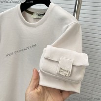 フェンディ コピー バゲット FFバックル付きコットンTシャツ feu76258