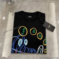 フェンディ 偽物 クルーネックロゴジャージーTシャツ few05695