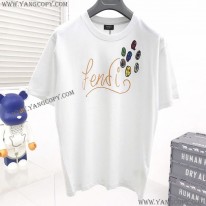 フェンディ 偽物 ROMA ロゴ クルーネック Tシャツ fec93945