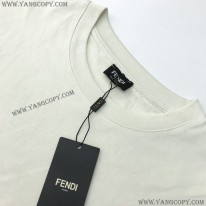 フェンディ 偽物 クルーネックロゴジャージー Tシャツ fez31674