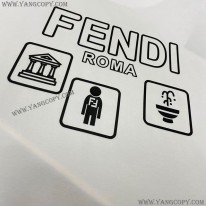 フェンディ 偽物 ROMA ロゴ クルーネック Tシャツ fek26035