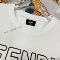 フェンディ 偽物 ROMA ロゴ クルーネック Tシャツ fek26035