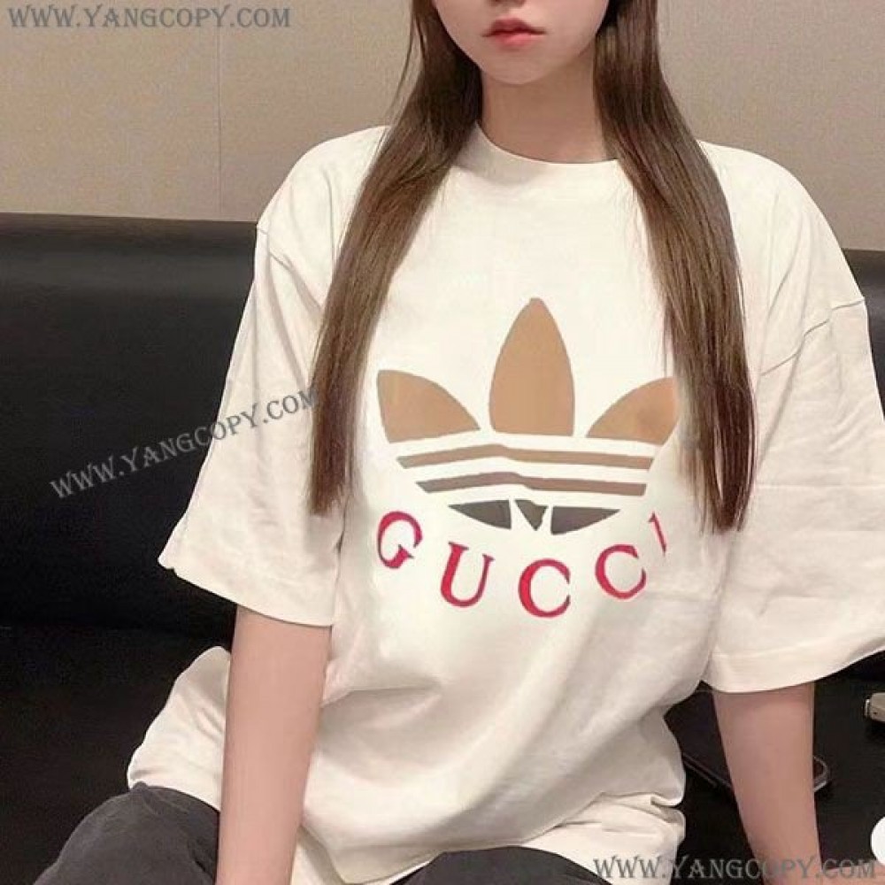 グッチ コピー ×adidas オーバーサイズ コットン Tシャツ gul17263