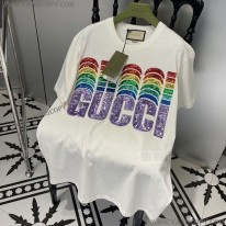 グッチ スーパーコピー エンブロイダリー入り コットン Tシャツ guy62085