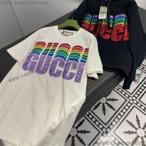 グッチ スーパーコピー エンブロイダリー入り コットン Tシャツ guy62085