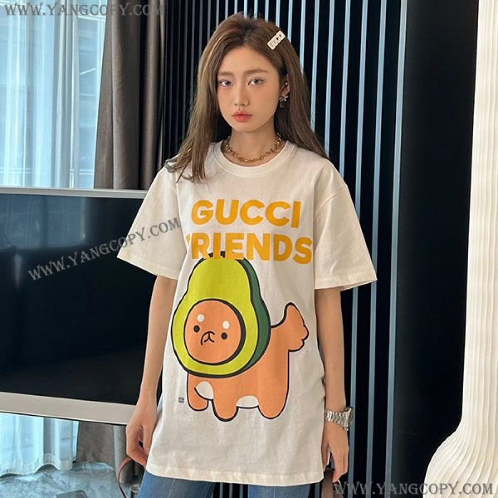 グッチ スーパーコピー ×Kawaii キャットプリント Tシャツ gum95166