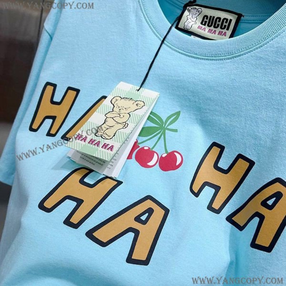 グッチ スーパーコピー さくらんぼ コットン Tシャツ gum32967