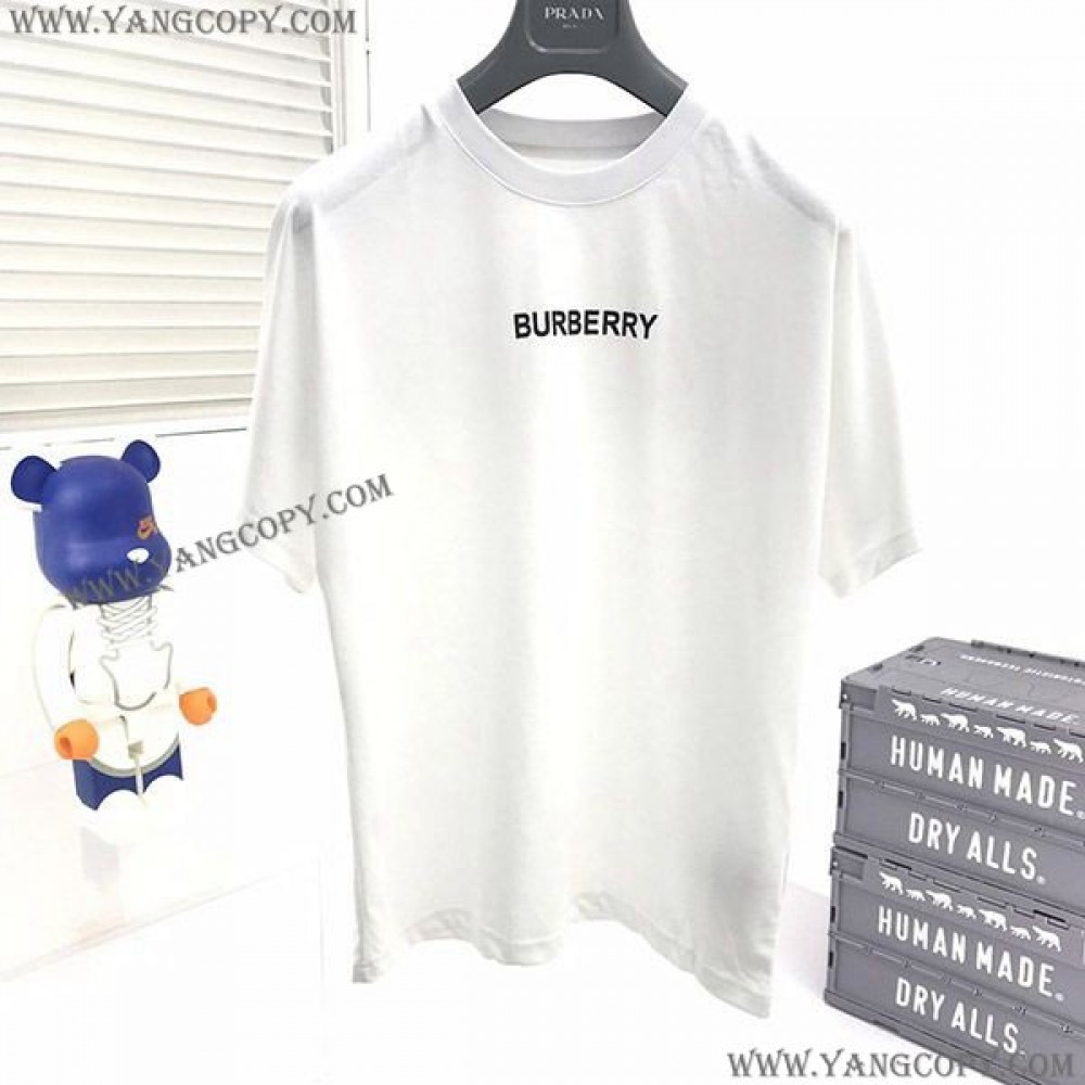 バーバリー コピー Tシャツ クルーネック 半袖 ロゴ Bay86994