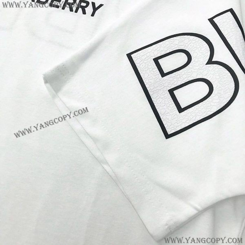 バーバリー コピー Tシャツ クルーネック 半袖 ロゴ Bay86994