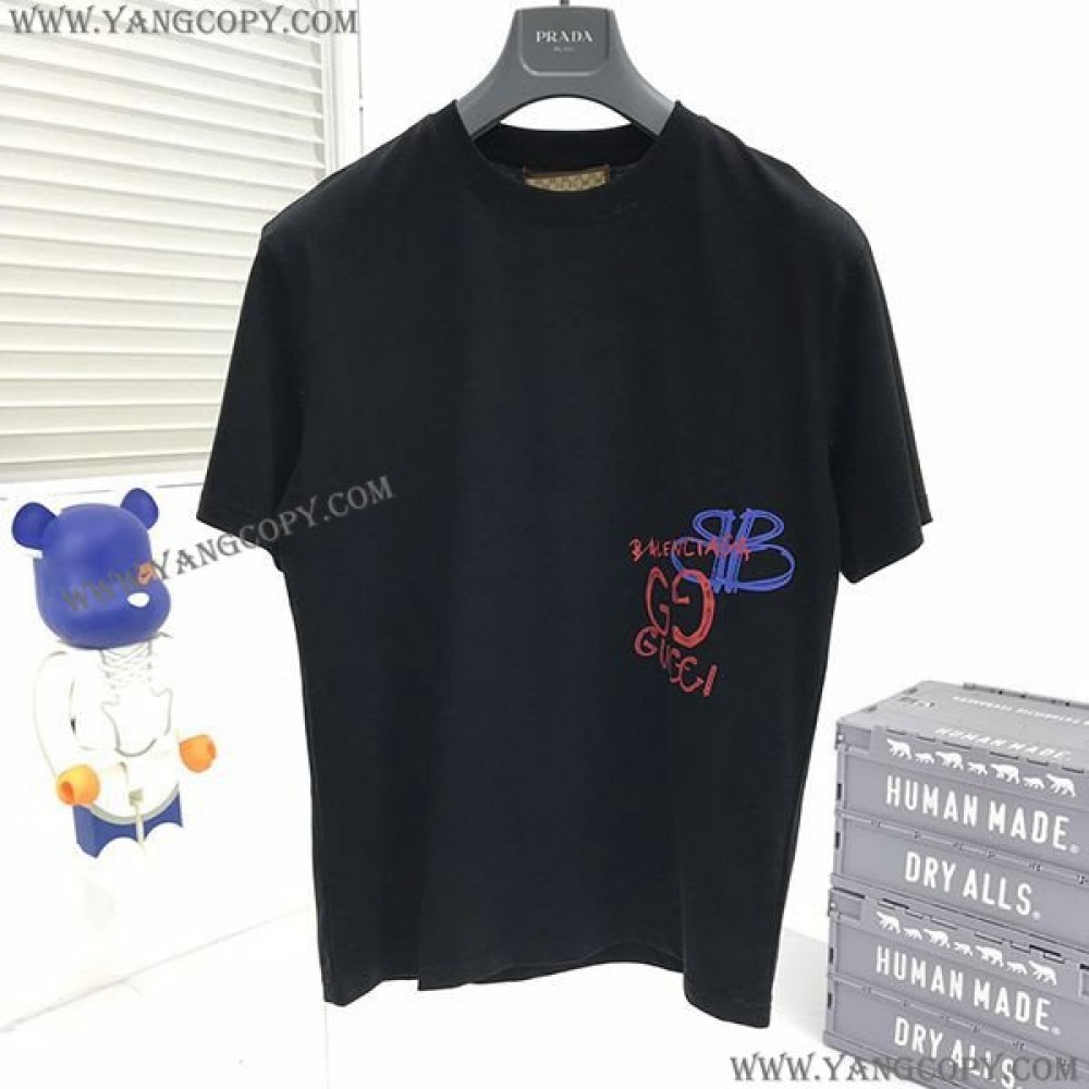 バレンシアガ グッチ 偽物 Tシャツ メンズ gum55413