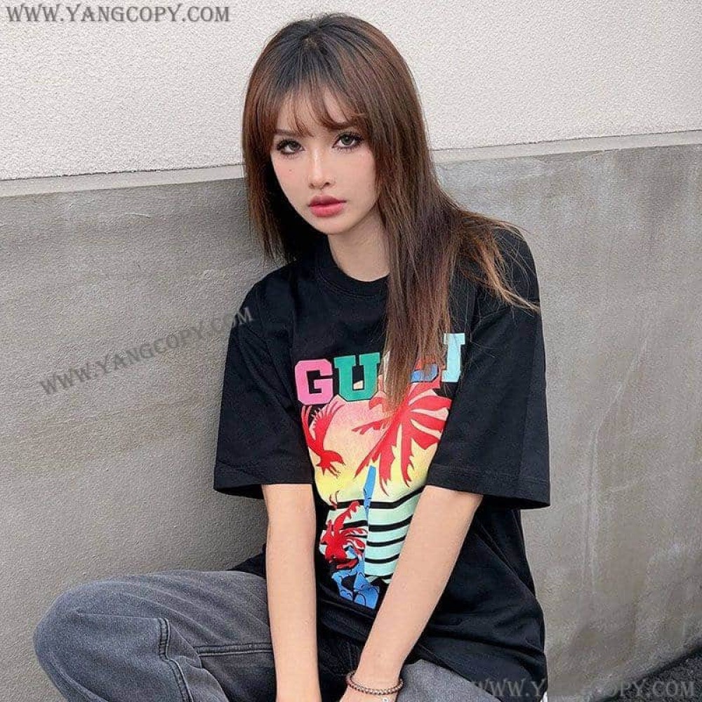 グッチ 偽物 ヤシ コットン Tシャツ guc81693