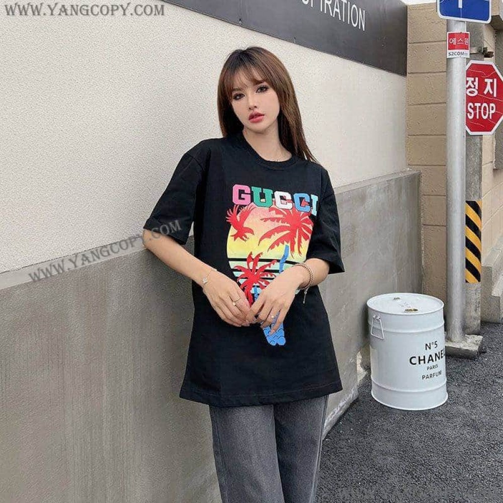 グッチ 偽物 ヤシ コットン Tシャツ guc81693