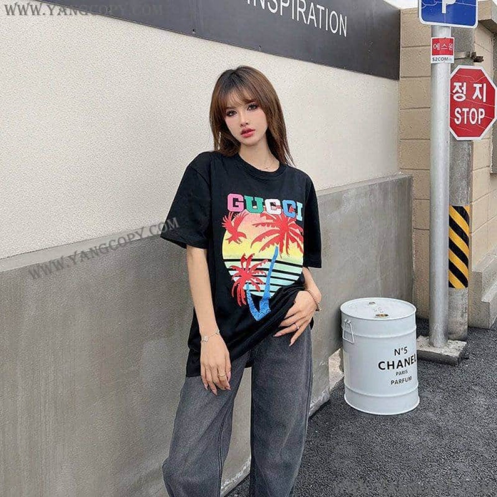 グッチ 偽物 ヤシ コットン Tシャツ guc81693