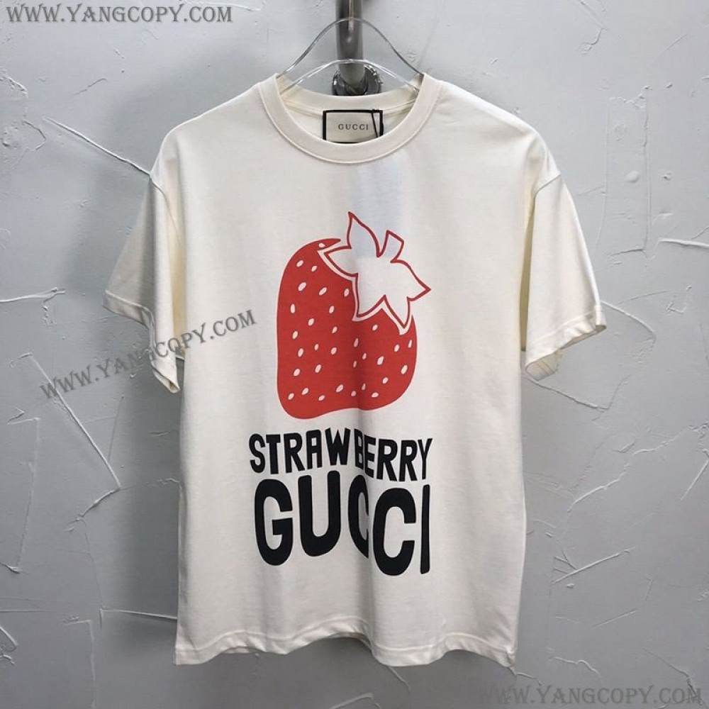 グッチ スーパーコピー STRAWBERRY コットンTシャツ すぐ届く！ gui32635