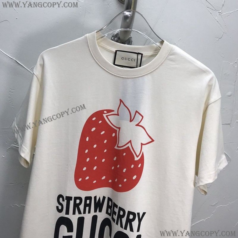 グッチ スーパーコピー STRAWBERRY コットンTシャツ すぐ届く！ gui32635