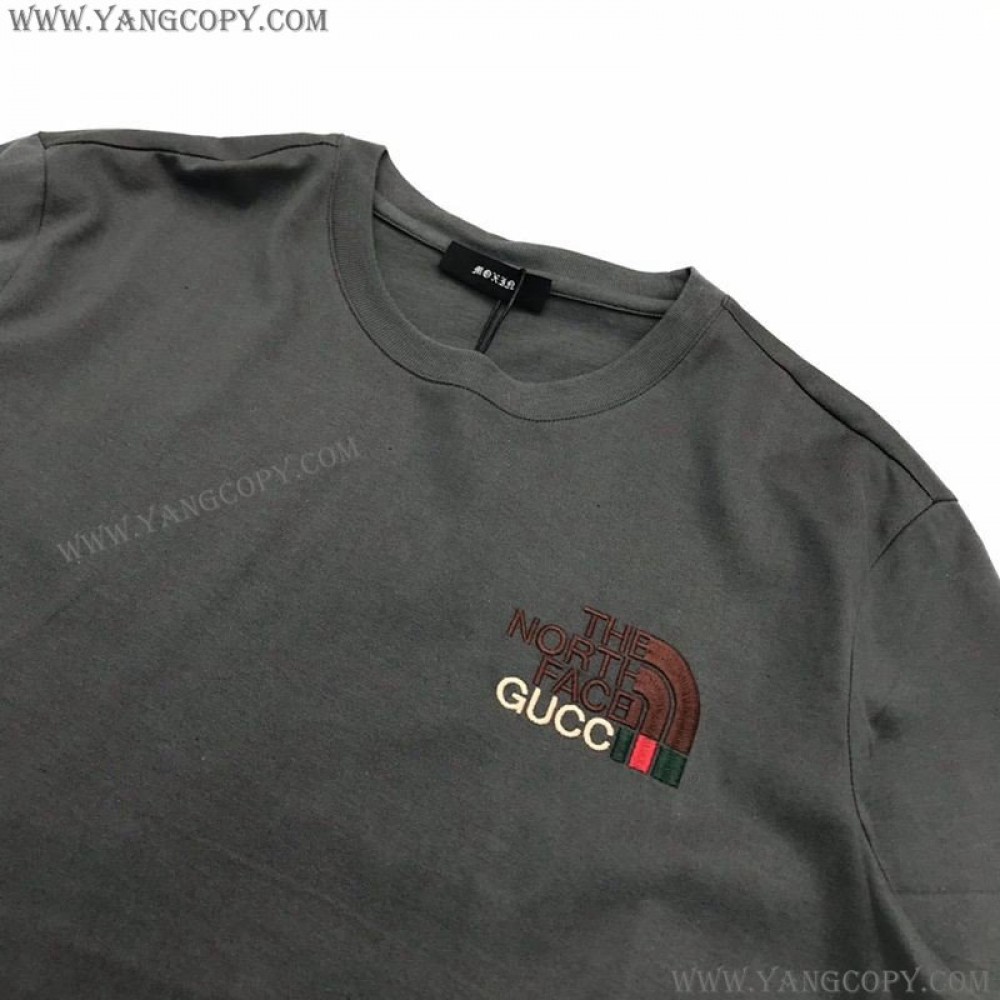 グッチ 偽物 x ノースフェイス コラボ 半袖Tシャツ guq84892