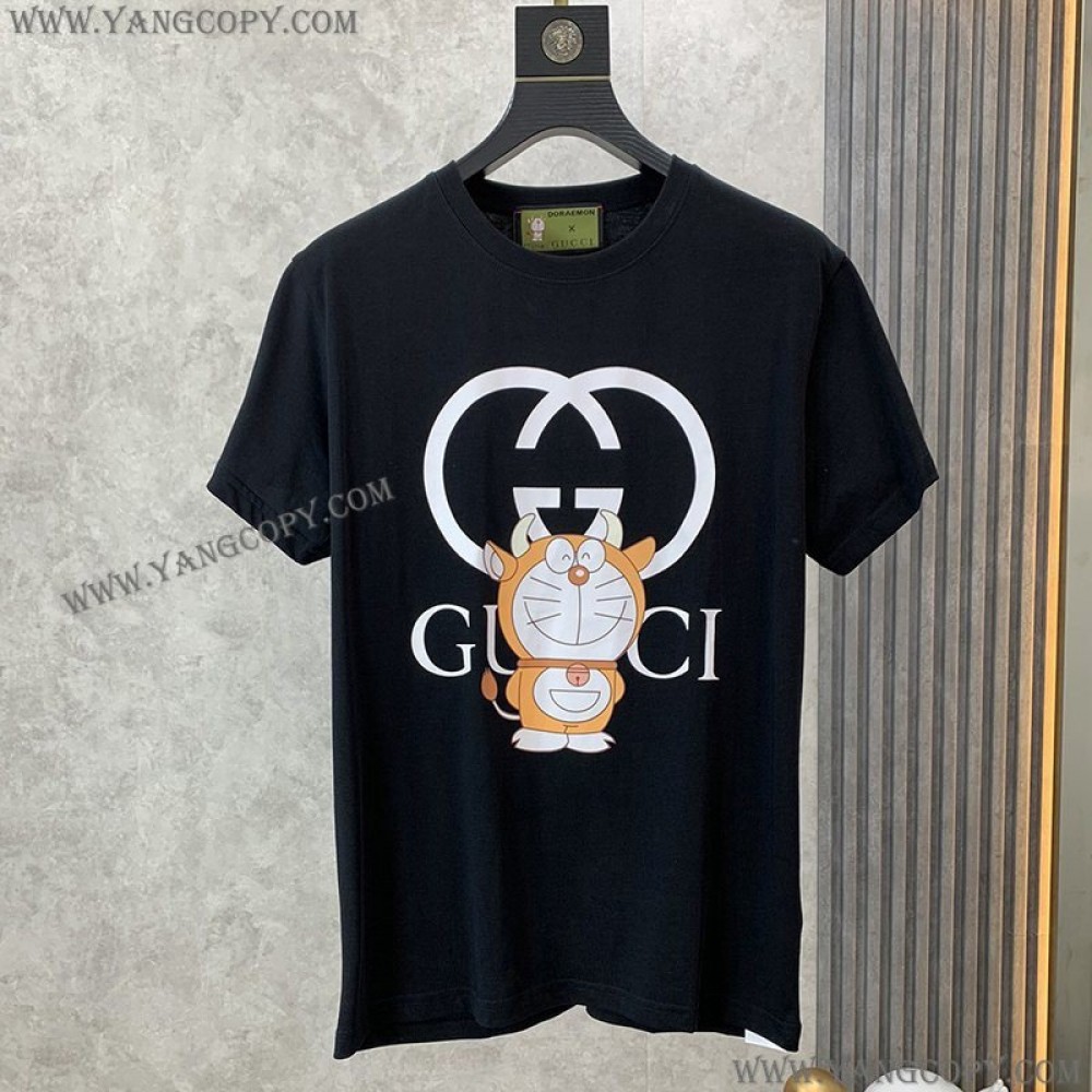 ドラえもんx グッチ 偽物 オーバーサイズ Tシャツ gud23675