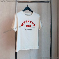 マックスマーラ 偽物 WEEKEND ピュア コットン プリント Tシャツ map82763