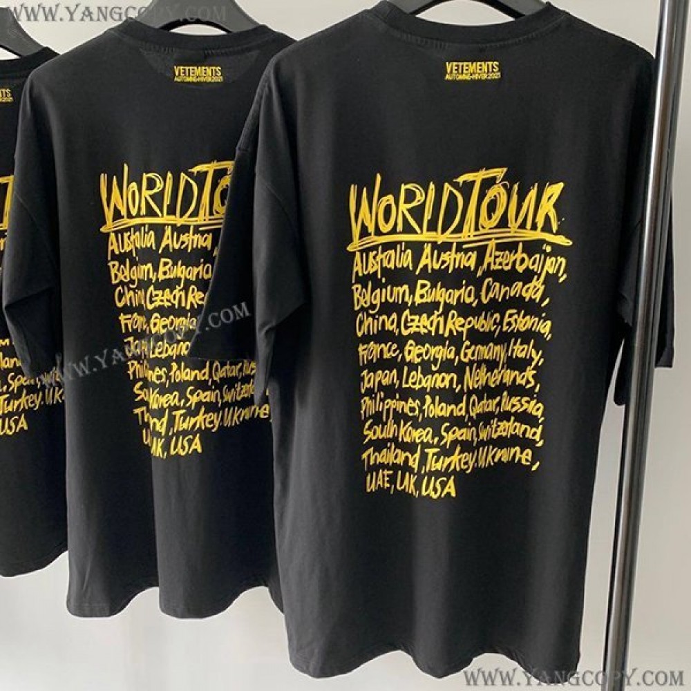 ヴェトモン スーパーコピー  WORLD TOUR ロゴ Tシャツ vuh99924