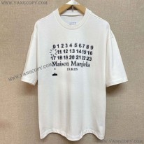 メゾンマルジェラ 偽物 ナンバーロゴTシャツ 白 Mab80079