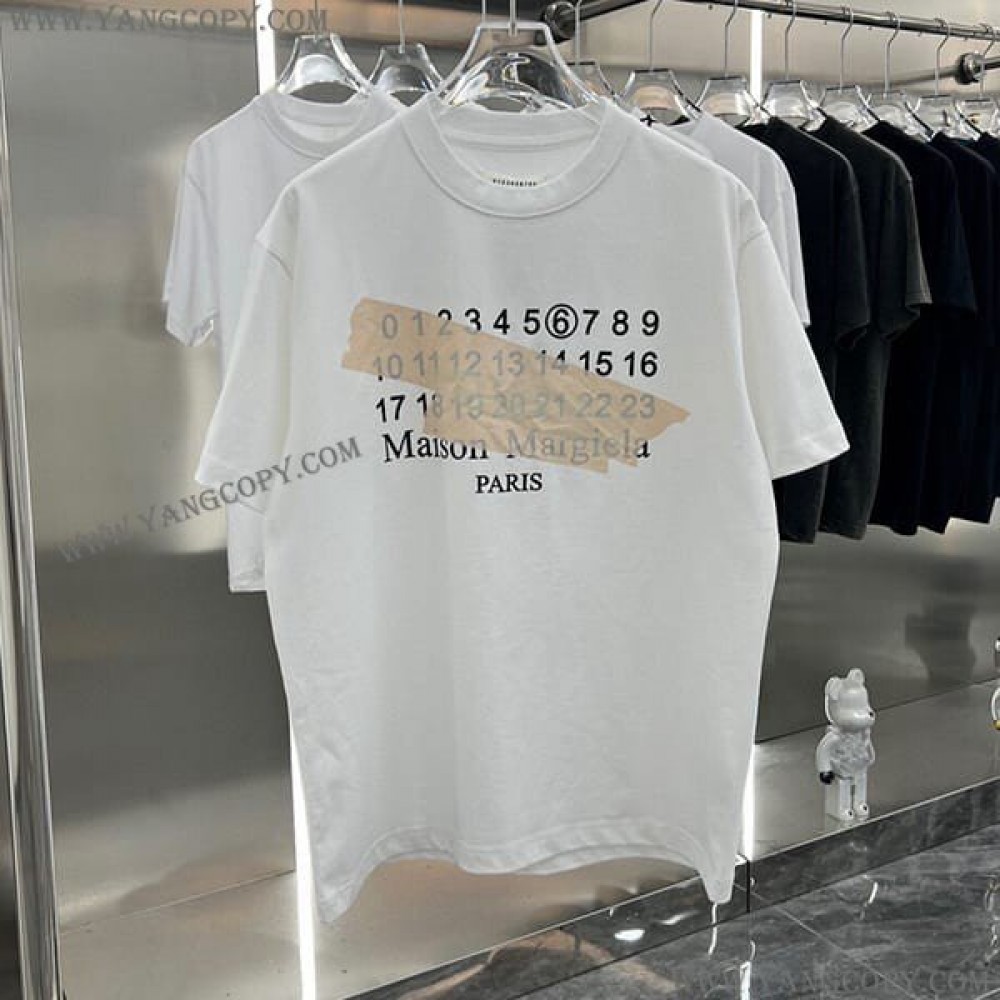 メゾンマルジェラ スーパーコピー ナンバリング MM6 ロゴ Tシャツ 3色 Mab30548